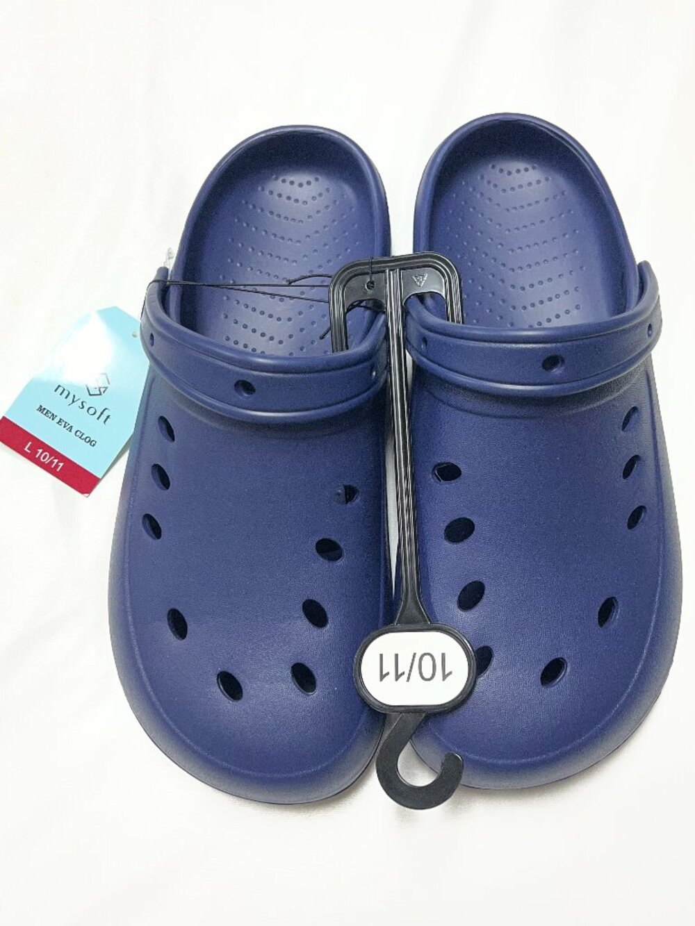 Mens clogs slip-on garden shoes – navy blue size: men’s 10/11